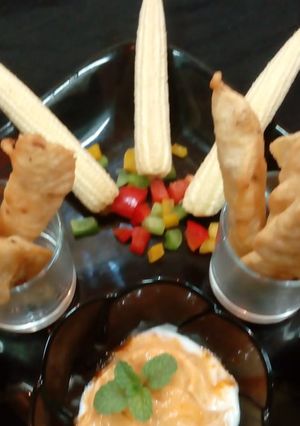 A picture of Babycorn finger fritters.