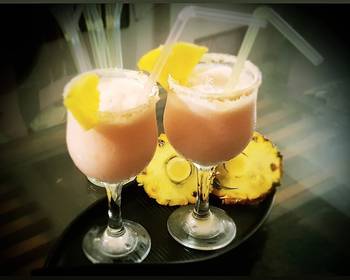 Fresh, Making Recipe Vargin pina colada Coconut and pinaapple creamy cooler Delicious Perfect