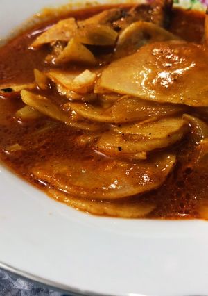 عکسی از دستور خورشت سیب زمینی و مرغ