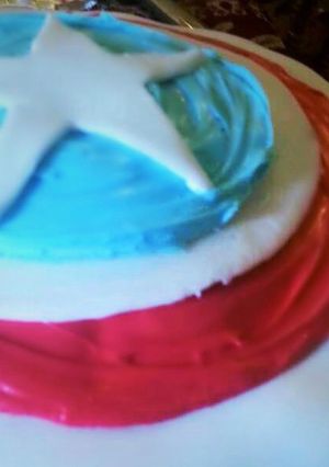 A picture of Captain America Cake.