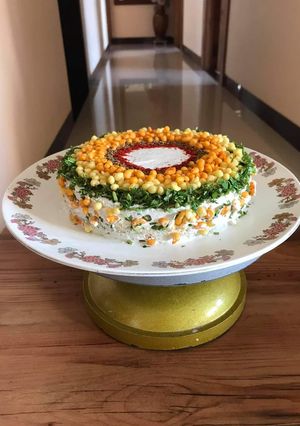 A picture of Baked Dahi Bada Cake.