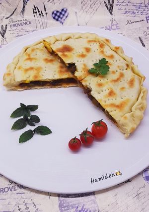 عکسی از دستور فوکاچیا با بادمجان وپیاز ایتالیایی(Fukachia) 🇮🇹