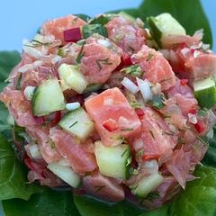 A picture of Bibury Trout Ceviche.
