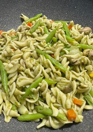 青醬四季豆螺旋麵 的食譜成品照片