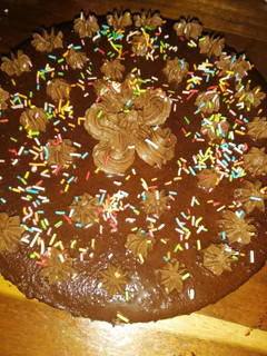 Una foto de Pastel sencillo de chocolate