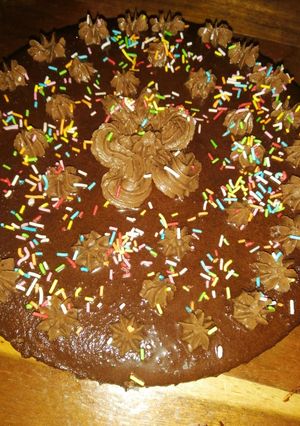 Una foto de Pastel sencillo de chocolate