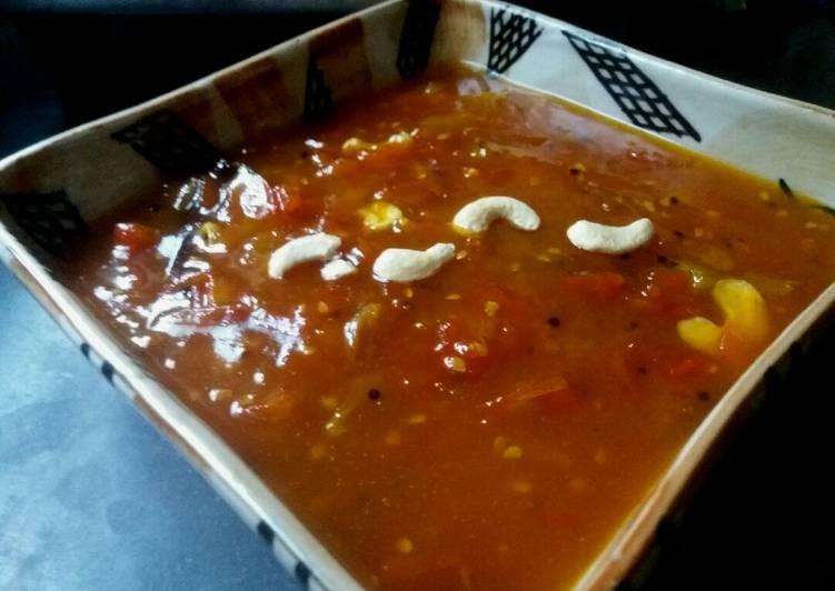 Tomato chutney with dates and mango pulp candy Tomato chutney with dates and mango pulp candy