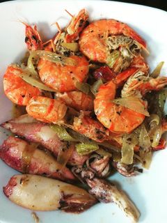 Foto resep Udang+Cumi oregano
