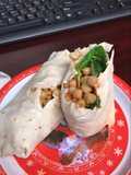 Vegan sweet chili "chicken" wrap