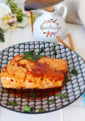 Une photo de Saumon sauce miel soja