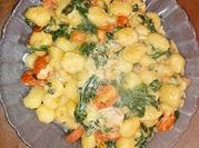 Una foto de gnocchi de queso crema