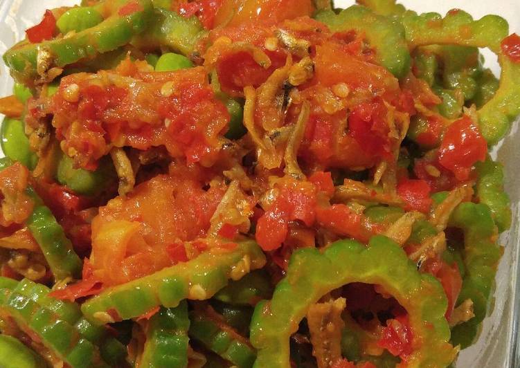 Resep Pare tumis pete ikan teri yang praktis