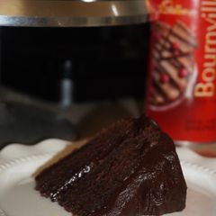 A picture of Mini Matilda Chocolate Cake with Stovetop Chocolate Fudge Frosting.