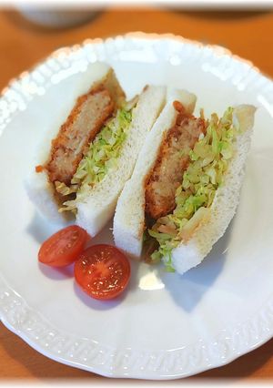 A picture of Sautéed Cabbage Croquette Sandwich.