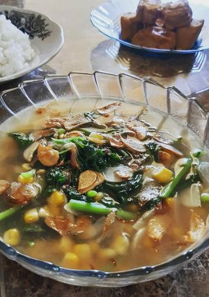 Foto resep Soup bayam mix jagung manis