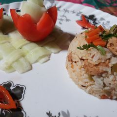 Soya badi Pulao A picture of Soya badi Pulao.