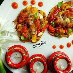 A picture of Besan chila pizza.