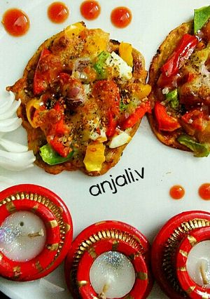 A picture of Besan chila pizza.