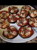 Mini pizzas prosciutto con base de berenjenas