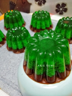 Foto resep Puding/pudding Lumut Pandan Cokelat