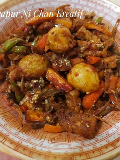 Foto resep Oseng Telur puyuh, Teri, Tempe