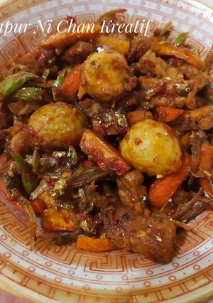 Foto resep Oseng Telur puyuh, Teri, Tempe