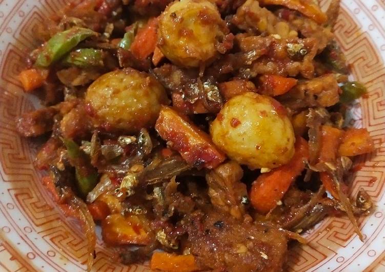 Oseng Telur puyuh, Teri, Tempe