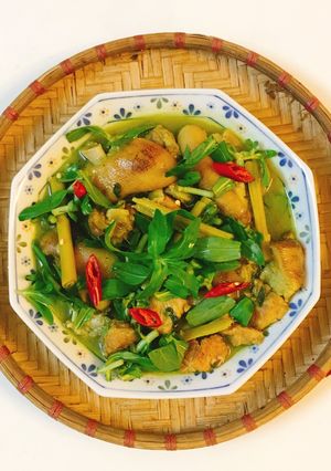 Hình của món Chân giò lợn nấu giả cầy.