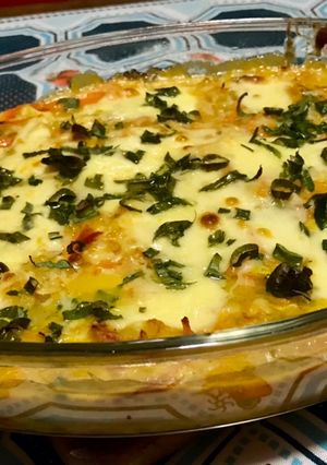 Una foto de Zanahoria, Repollo en un rico pastel al horno
