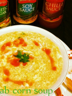 A picture of Crab corn soup.