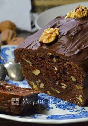 Une photo de Cake chocolat citrouille et noix, sans lactose