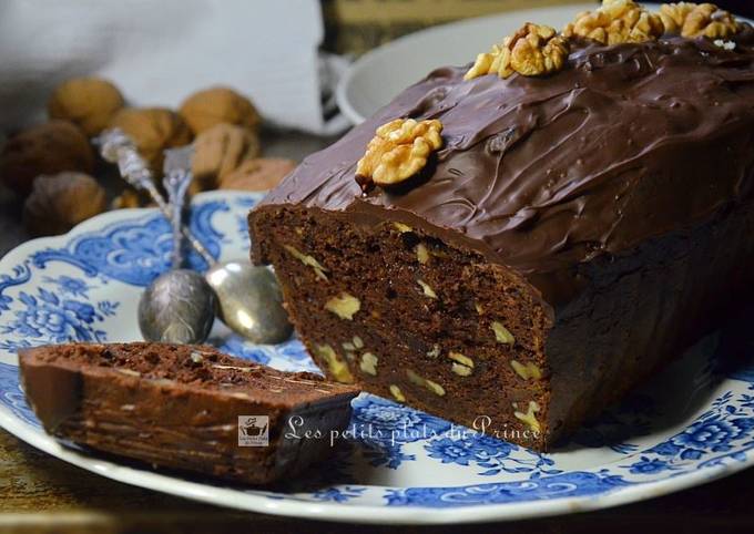 Cake chocolat citrouille et noix, sans lactose