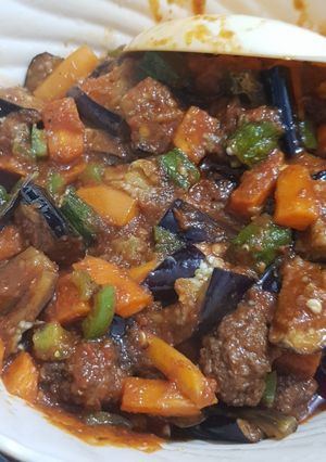 A picture of MEAT BALLS CURRY MIXED WITH VEGGIES#Mashujaarecipe.