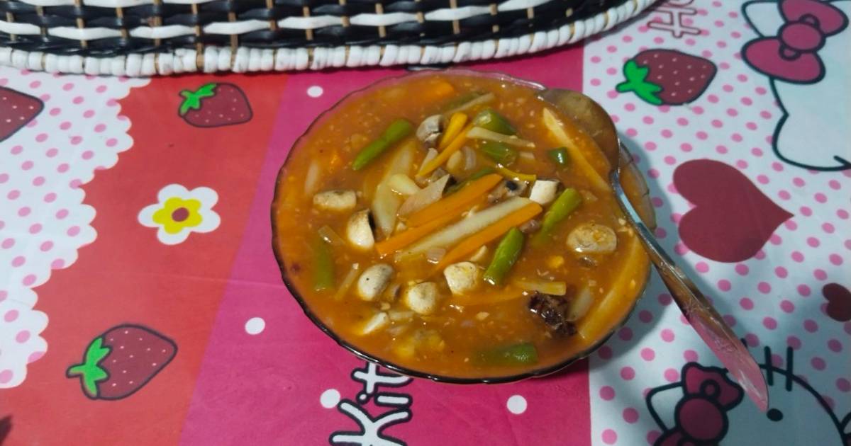 Resep Sop Merah Jamur Kancing Dijamin Nikmat dan Mudah