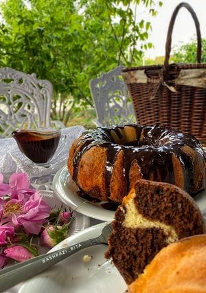 عکسی از دستور کیک شیر داغ