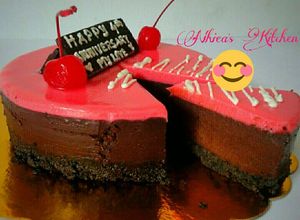 Foto resep Chocolate oreo mousse cake (no bake)