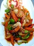 กุ้งผัดกะปิสะตอ