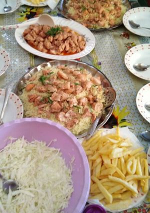 صورة لوصفة طاووق مع ارز