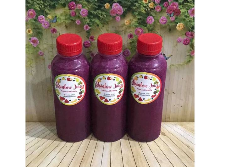 Langkah Mudah untuk Membuat Diet Juice Dragon Fruit Eggplant Lemon Blueberry Blackberry, Sempurna