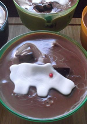 Una foto de Higos camuflados con flan de chocolate