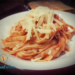 A picture of Tagliatelle all’amatriciana.