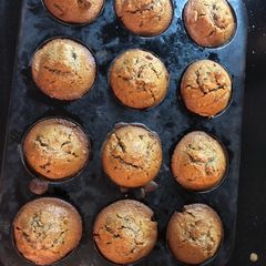 A picture of Oats Date & Walnut muffins.