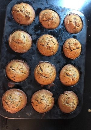 A picture of Oats Date & Walnut muffins.