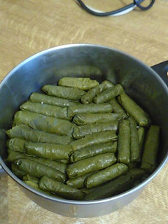 A picture of Stuffed Grape Leaves with Giada's Mix.