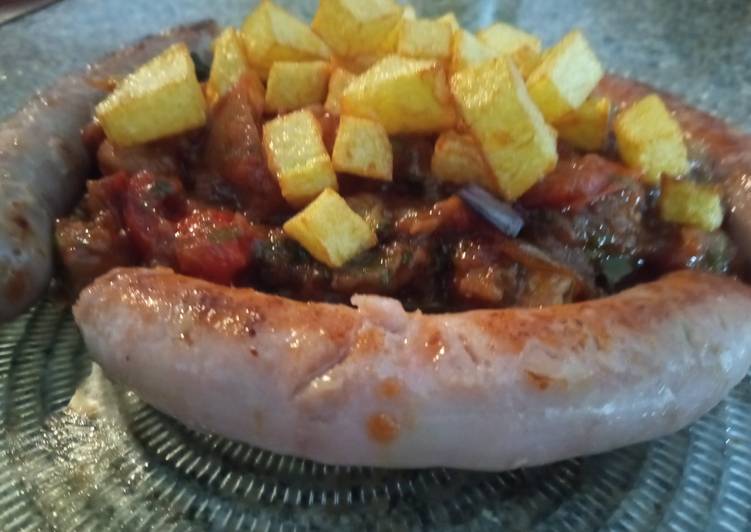 Pisto con salchichas