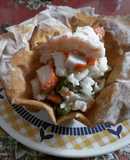 Cestitas de ensaladilla y mariscos