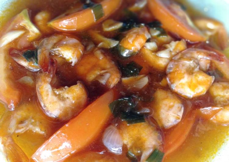 Resep Udang asam manis no ribet, Enak