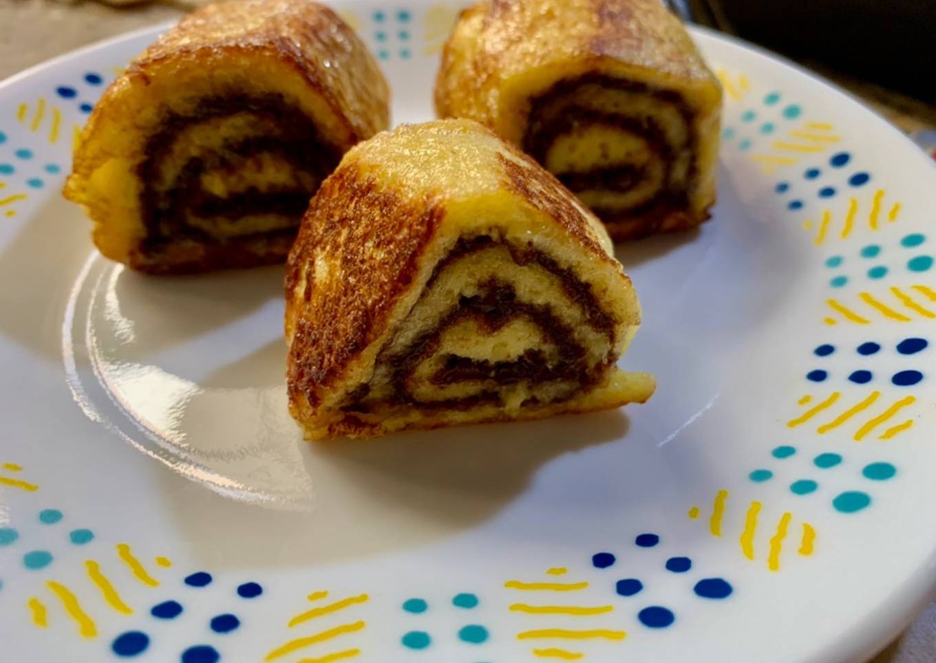 Nutella French toast roll up