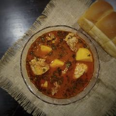 A picture of Aloo Chicken Salan.