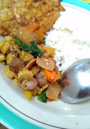 Foto resep Tumis posol jamur kancing